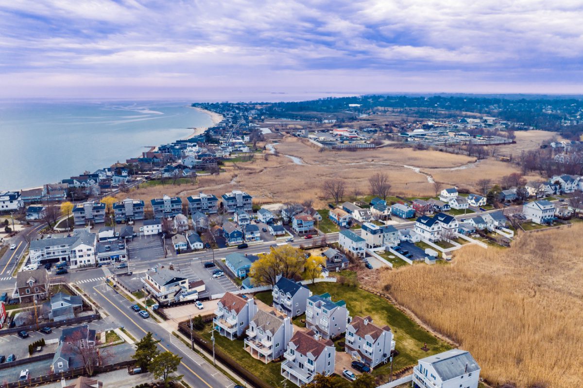 Aerial view of Fairfield a great Connecticut coastal town to call home
