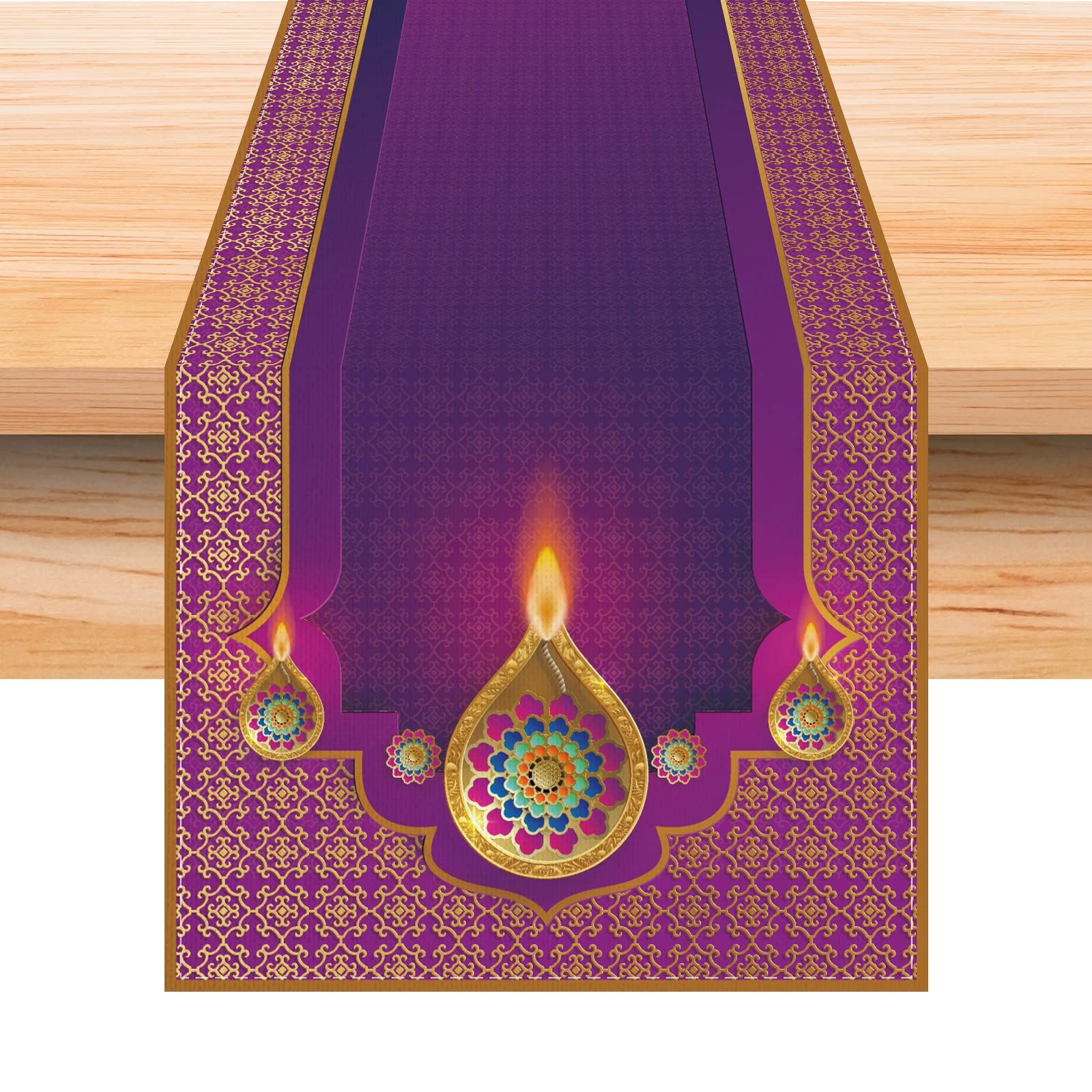 Linen Diwali Table Runner