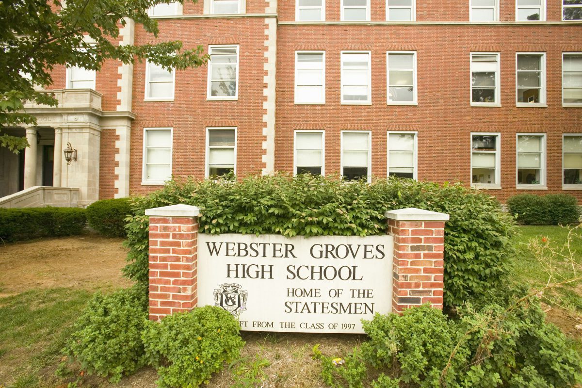 Webster Groves High School sign in one of Missouri
