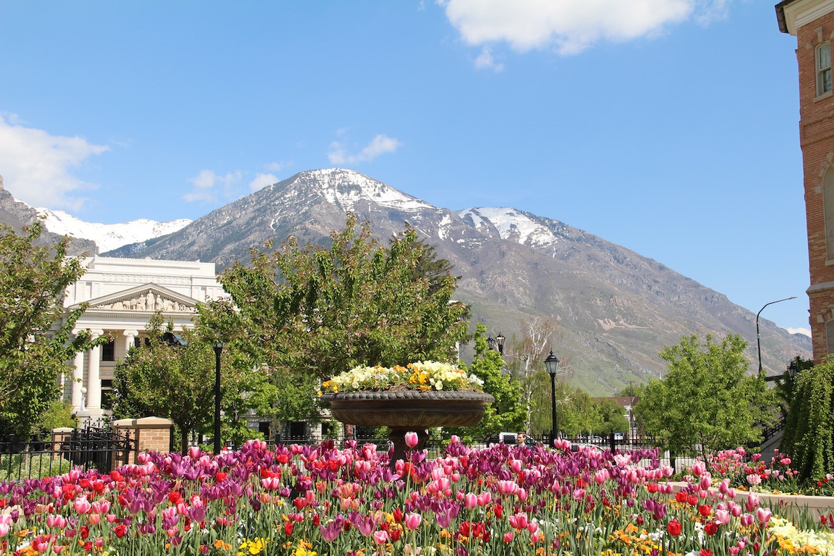 garden view of provo city center temple, one of the many outdoor activities to enjoy in the provo area
