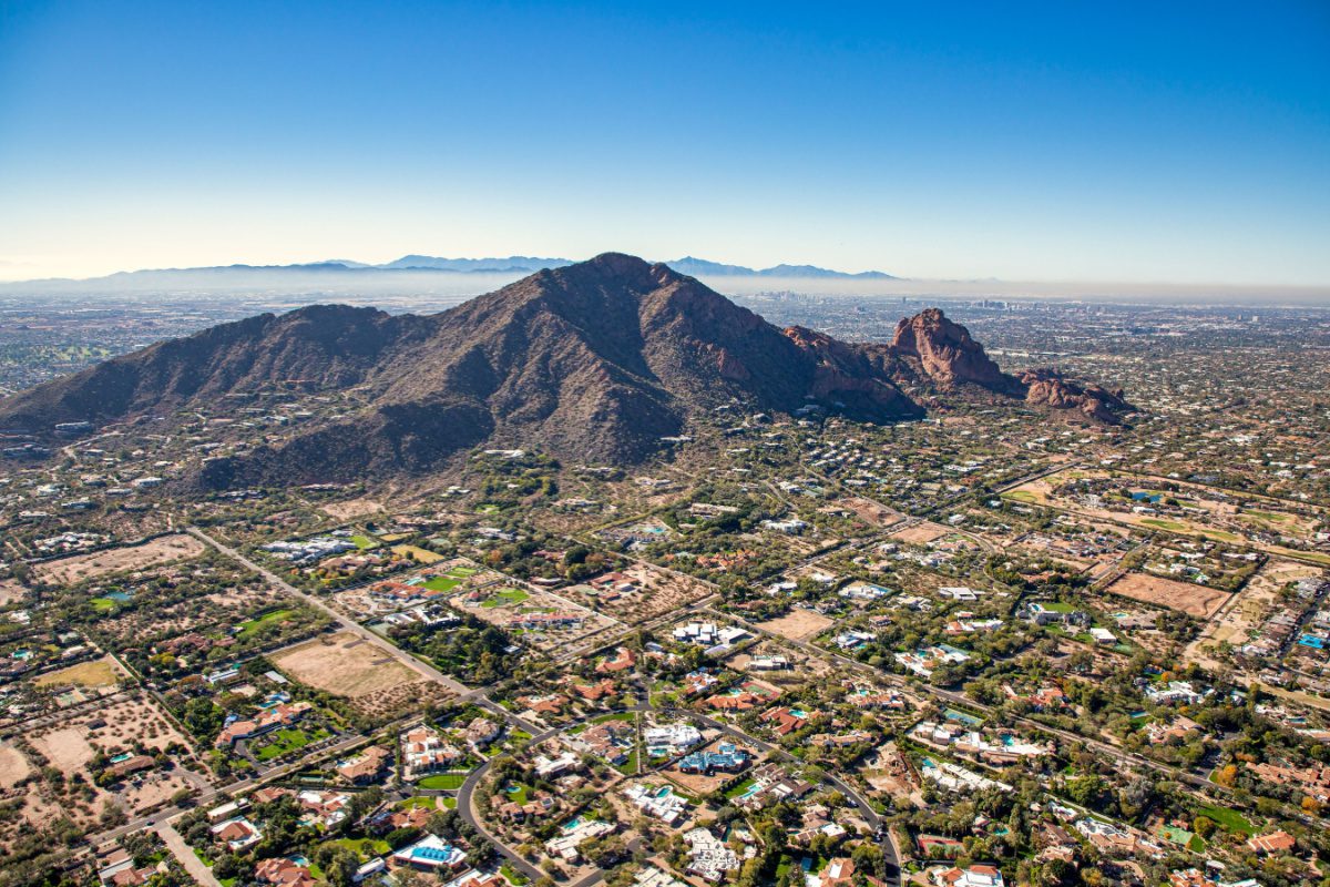 Stunning view of the area surrounding Paradise Valley, Phoenix
