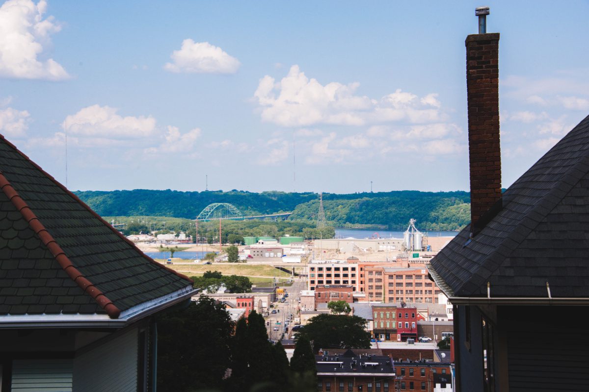 View of Downtown Dubuque, Iowa, from the Historic District