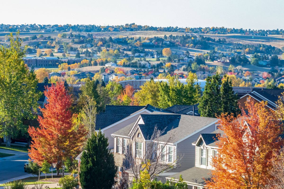 Suburban sprawl of Centennial, CO, where you can find more affordable homes near Denver with an easy commute to the big city